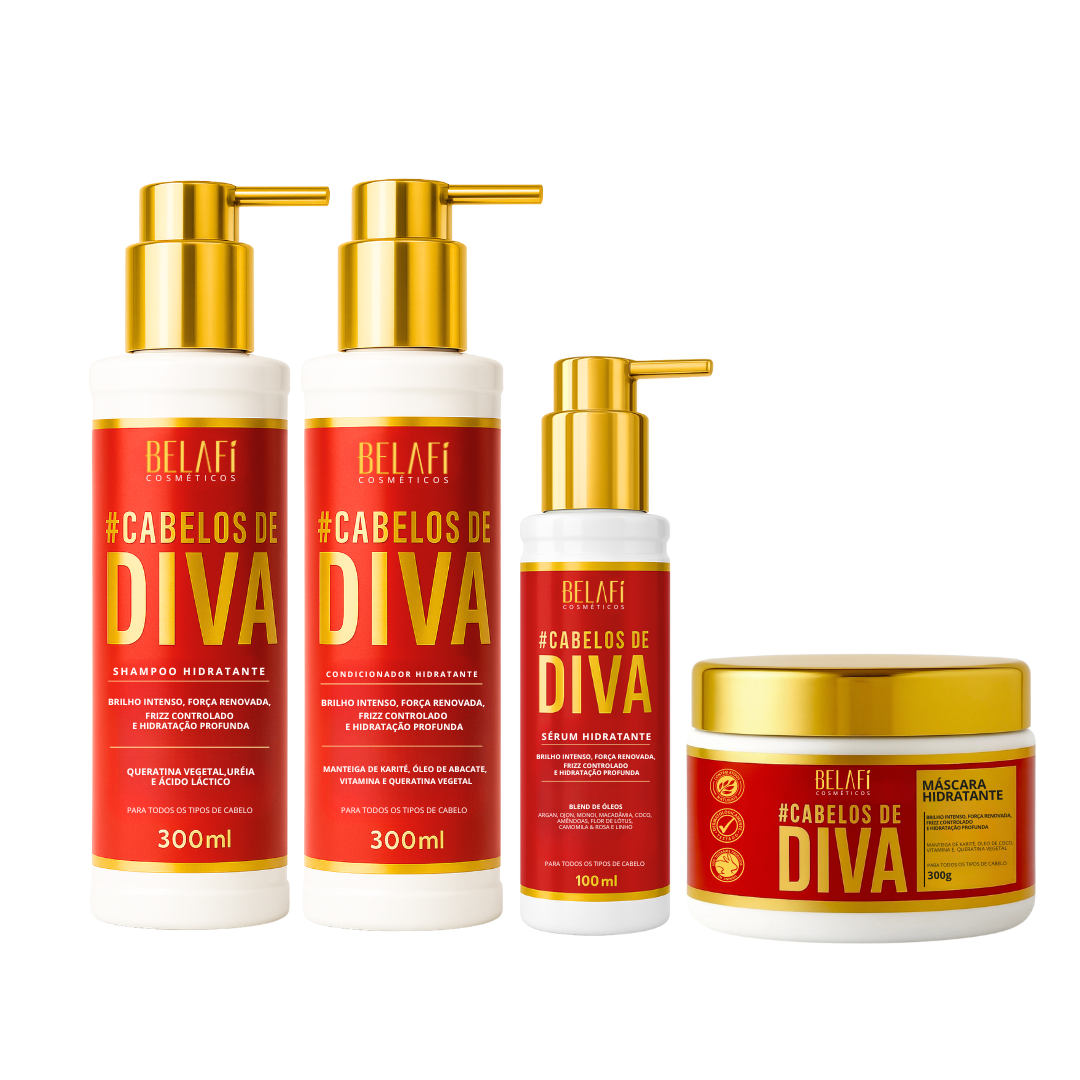 Linha Hidratante Cabelos de Diva Força e Brilho de Salão
