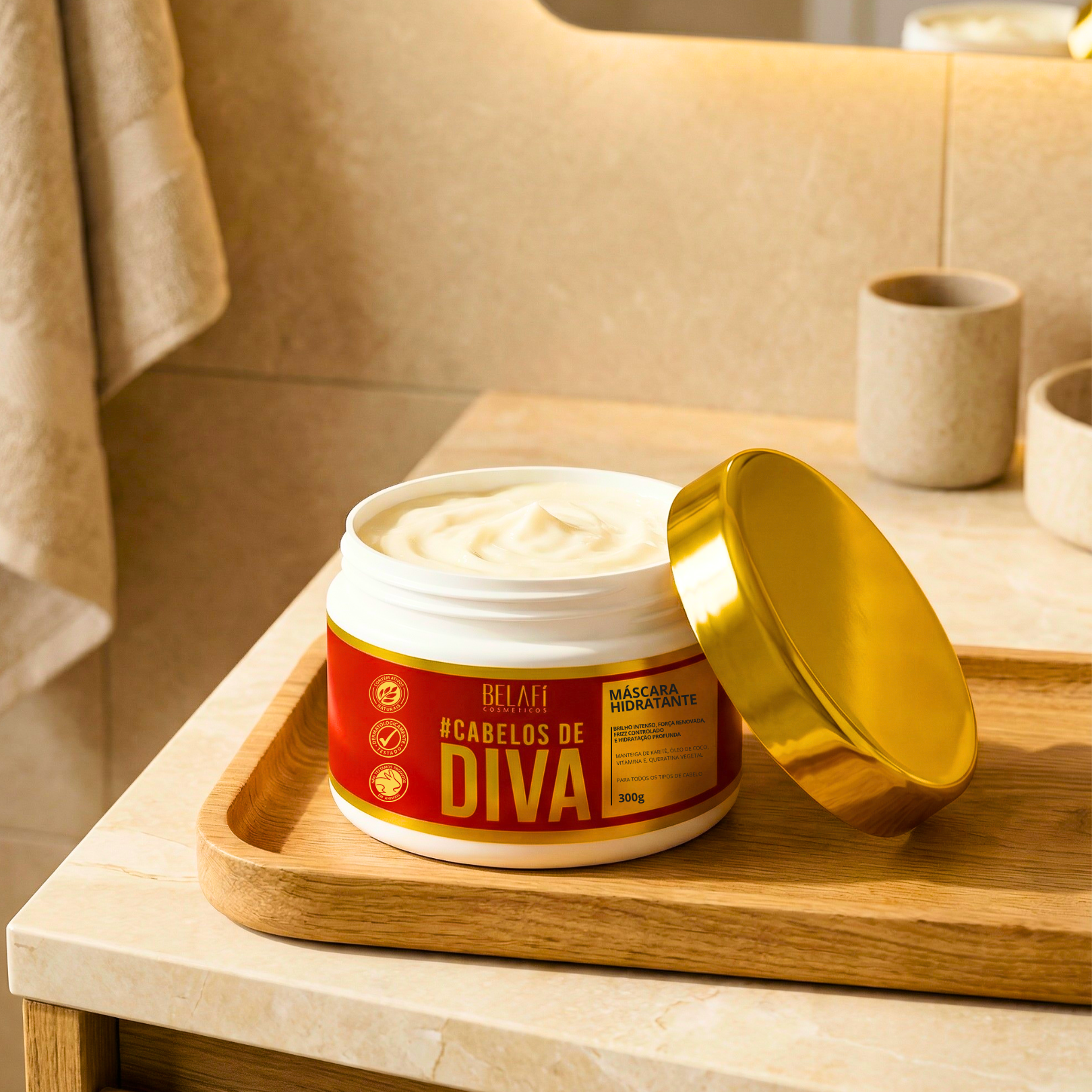 Máscara hidratante Cabelos de Diva Força e brilho de Salão 300g